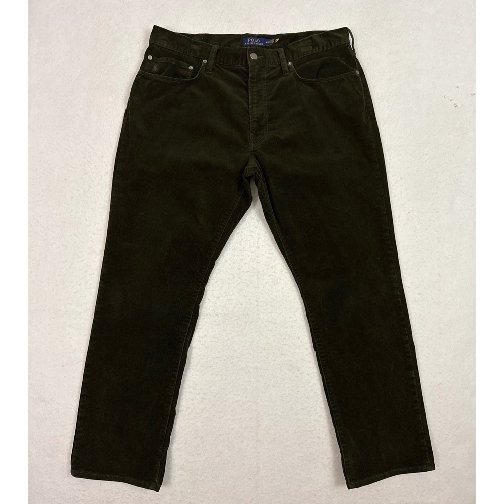 Polo Ralph Lauren 650 Straight Corduroy Pants Men's 36x30 Olive Green